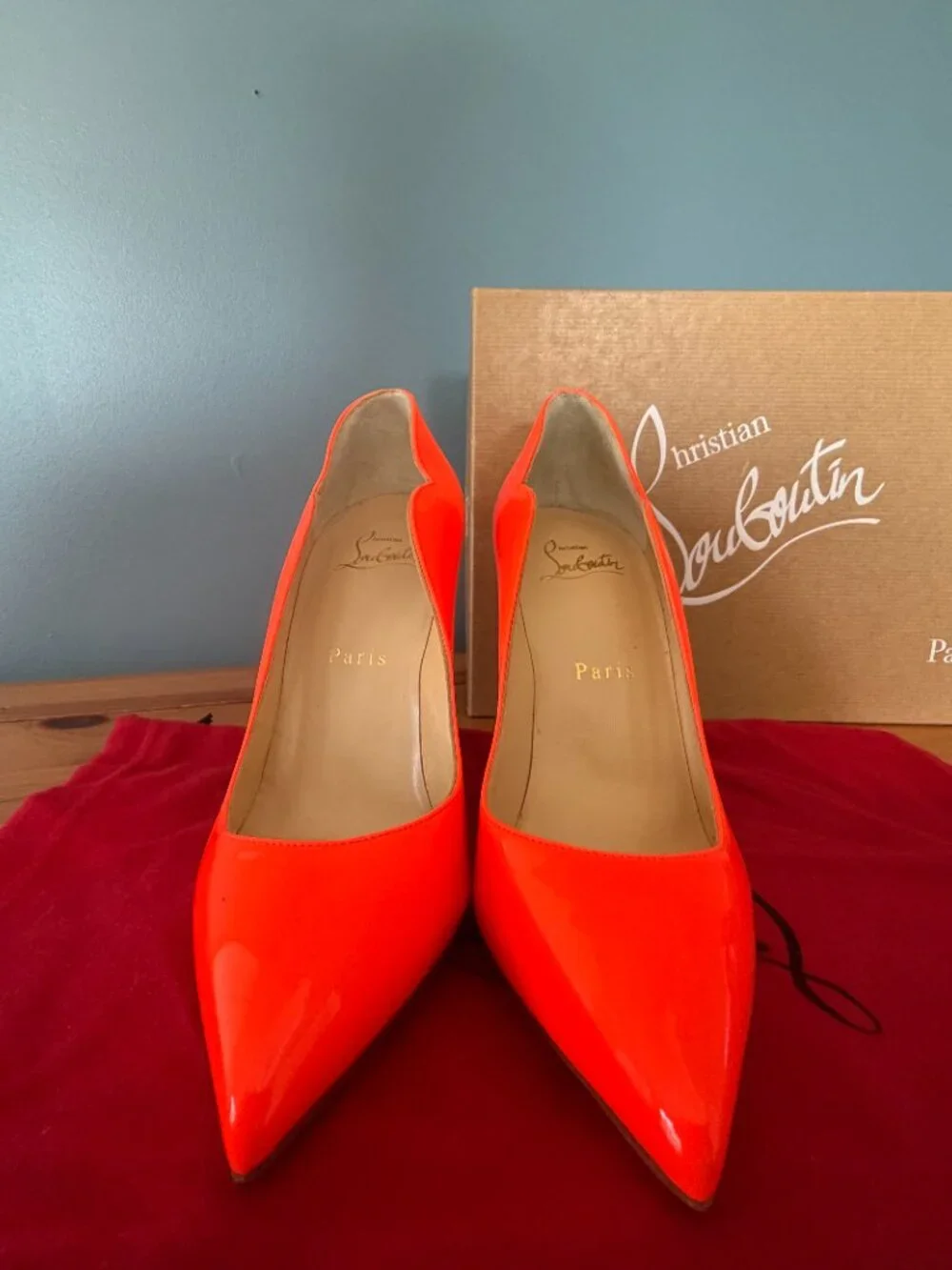 Christian Louboutin Hot Chick 100 Fluo Fizz Patent Pumps EU 36.5 US 6.5
